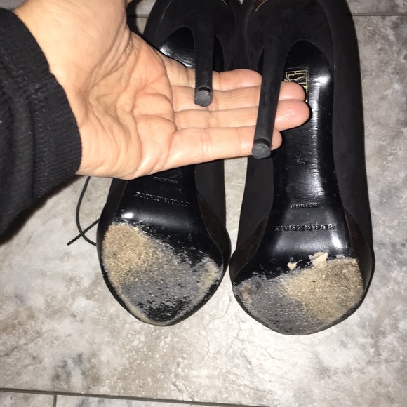 BURBERRY BLACK REAL LEATHER LACE UP PLATFORM PEEPTOE EUC BOOTIES SIZE EU… - Picture 9 of 11